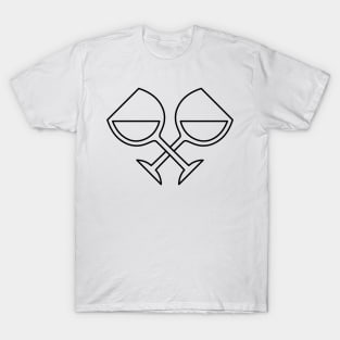 Crossed Wine Glasses T-Shirt